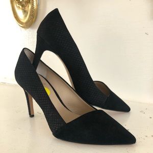 Vince Camuto Embossed Suede Pumps